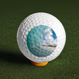 Seas The Wave Tropical Ocean Motto Golf Balls