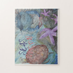 Seas Your Day Sealife Watercolor 11x14" puzzle