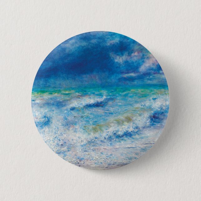 Seascape (1897) by Pierre-Auguste Renoir Button (Front)
