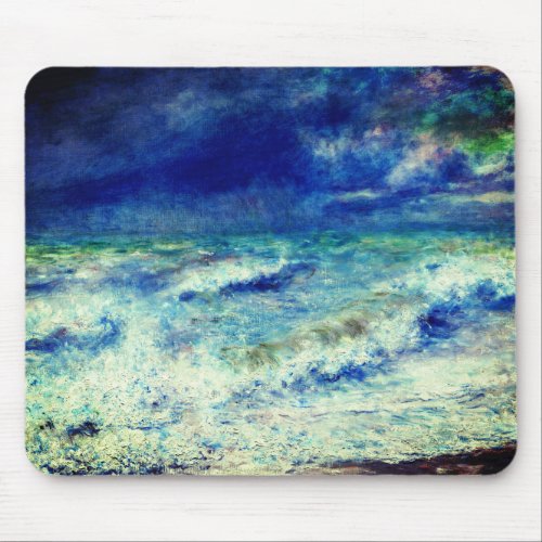 Seascape 1897 by Pierre_Auguste Renoir Mouse Pad