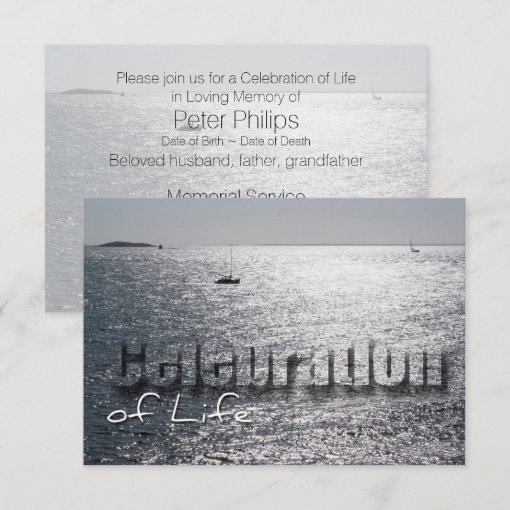 Seascape 1 Celebration of Life Memorial Service Invitation | Zazzle