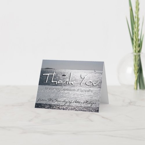 Seascape 1 Sympathy Memorial Thank You Note Card