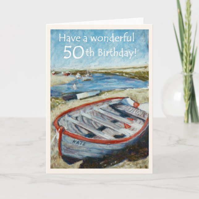 Seascape 50th Birthday Card (Front)
