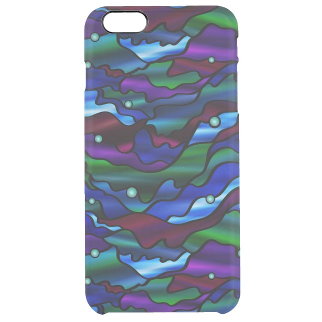 Seascape Abstract Stained Glass Design Uncommon iPhone Case (Back)