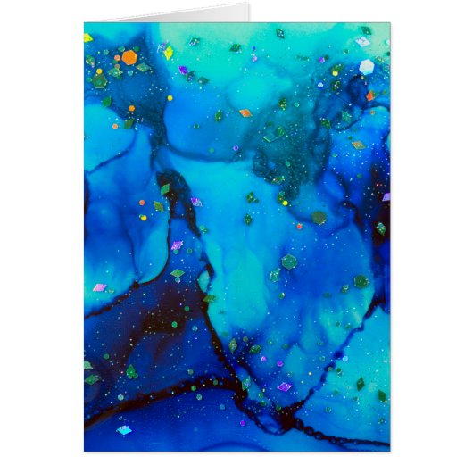 Seascape Alcohol Ink Abstract Cards (Front)