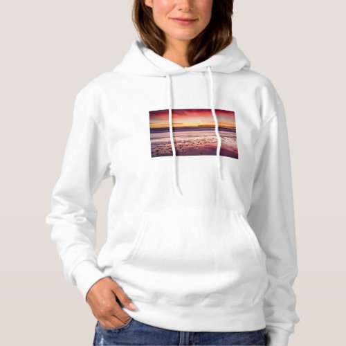 Seascape and pier at sunset CA Hoodie
