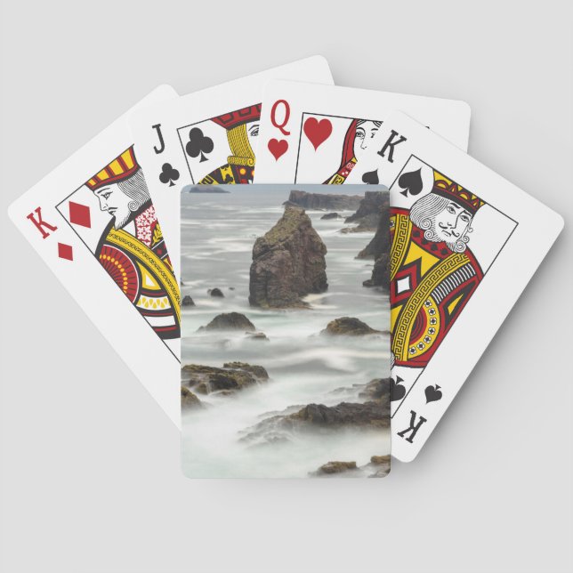 Seascape and sea stacks, Shetland Poker Cards (Back)