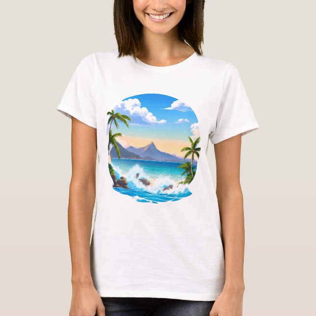 Seascape and Sunrise T-shirt (Front)