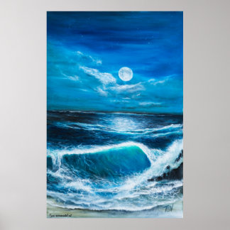 Seascape art on poster