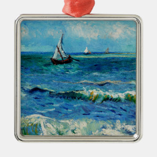 Seascape at Les Saintes-Maries Fine Art Metal Ornament