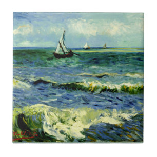Seascape at Saintes-Maries by van Gogh Ceramic Tile