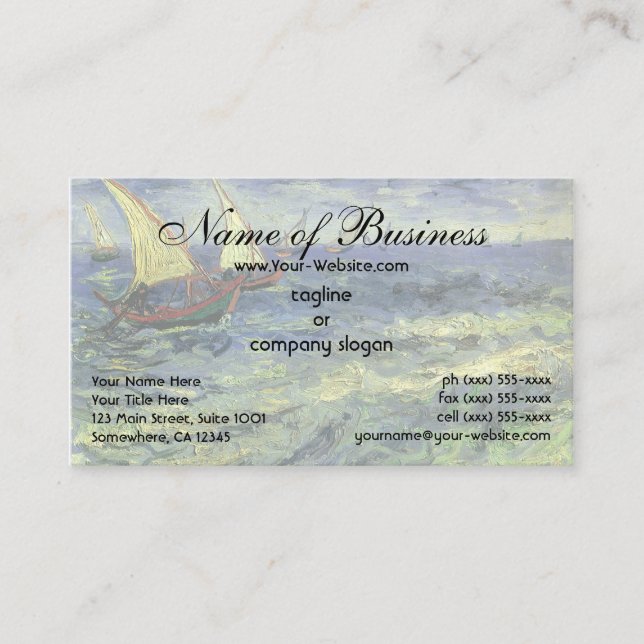 Seascape at Saintes-Maries by Vincent van Gogh Business Card (Front)