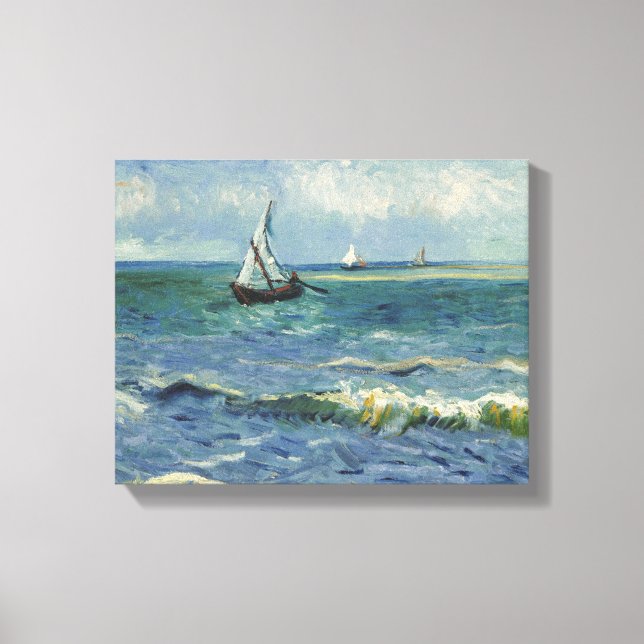 Seascape at Saintes-Maries by Vincent van Gogh Canvas Print (Front)