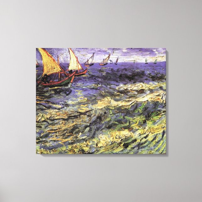 Seascape at Saintes-Maries by Vincent van Gogh Canvas Print (Front)