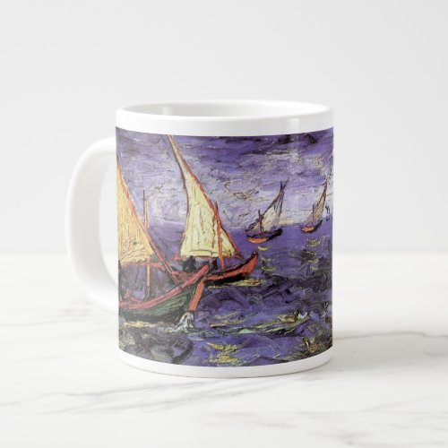 Seascape at Saintes Maries by Vincent van Gogh Large Coffee Mug