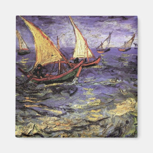 Seascape at Saintes Maries by Vincent van Gogh Magnet