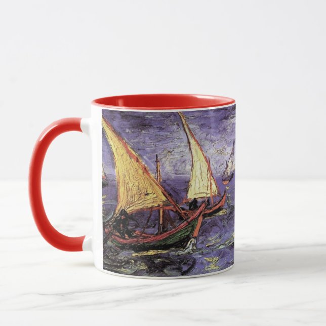 Seascape at Saintes Maries by Vincent van Gogh Mug (Left)