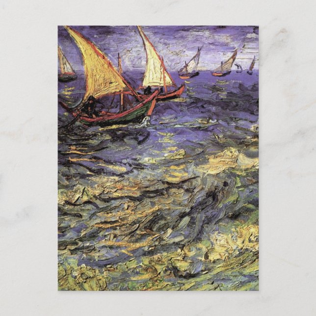 Seascape at Saintes Maries by Vincent van Gogh Postcard (Front)