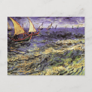 Seascape at Saintes Maries by Vincent van Gogh Postcard
