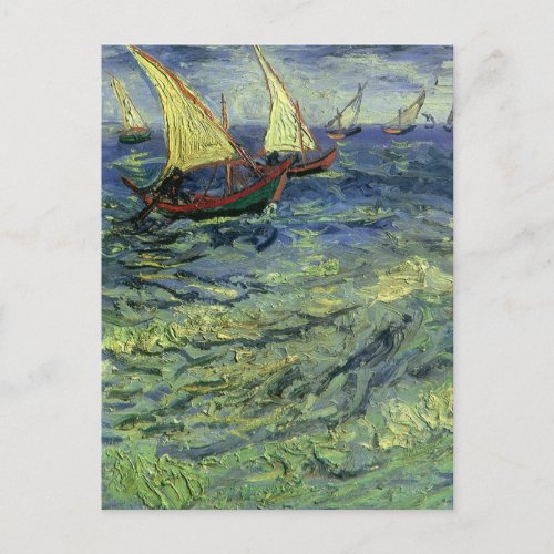 Seascape at Saintes Maries by Vincent van Gogh Postcard