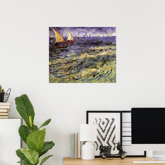 Seascape at Saintes Maries by Vincent van Gogh Poster (Home Office)