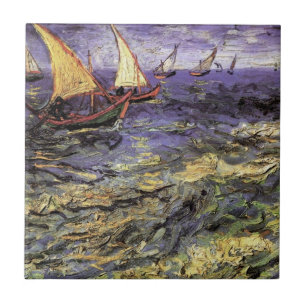 Seascape at Saintes Maries by Vincent van Gogh Tile