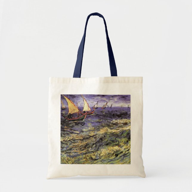 Seascape at Saintes Maries by Vincent van Gogh Tote Bag (Front)