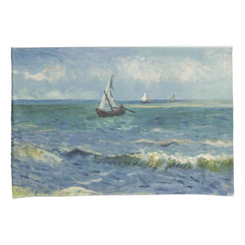 Seascape at Saintes_Maries de la Mer by van Gogh Pillow Case