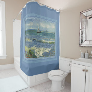 Seascape at Saintes-Maries de la Mer by van Gogh Shower Curtain