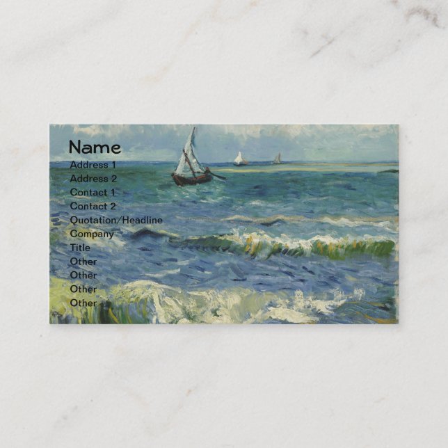 Seascape at Saintes-Maries (F415)Van Gogh Fine Art Business Card (Front)