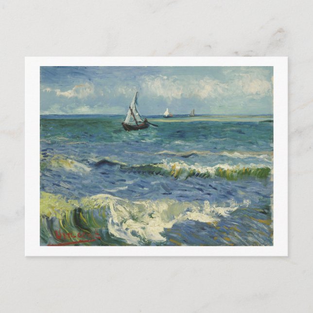 Seascape at Saintes-Maries (F415)Van Gogh Fine Art Postcard (Front)