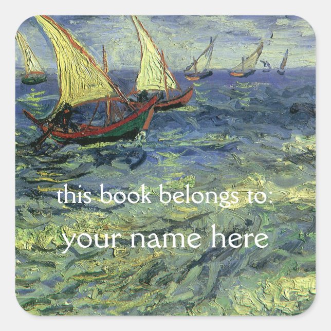 Seascape at Saintes-Maries; Van Gogh Bookplate (Front)