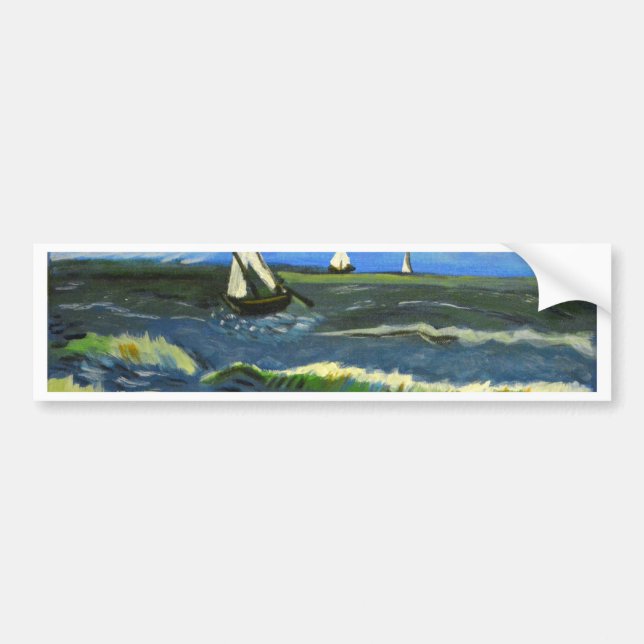 Seascape at Saintes-Maries, Van Gogh Bumper Sticker (Front)