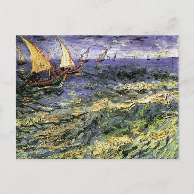Seascape at Saintes-Maries Van Gogh Fine Art Postcard (Front)