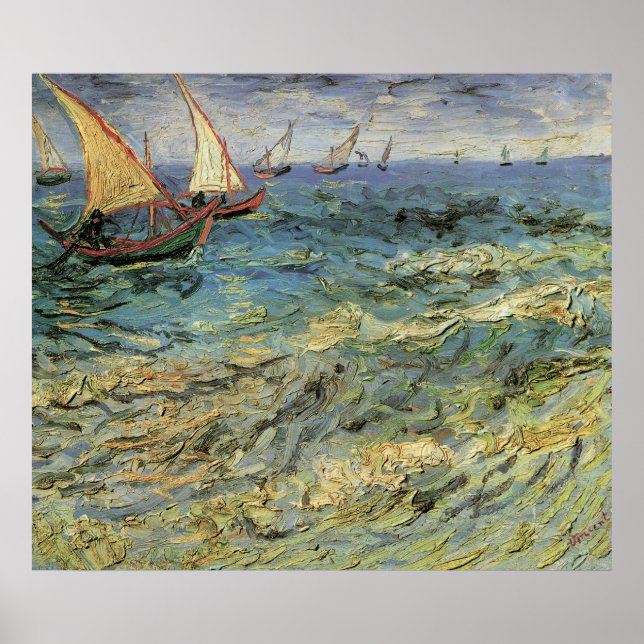 Seascape at Saintes-Maries - Van Gogh Poster (Front)