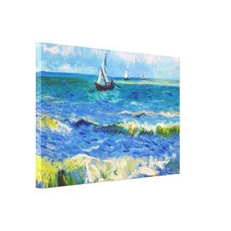 Seascape at Saintes-Maries Vincent Van Gogh Canvas Print