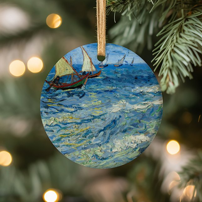 Seascape at Saintes-Maries | Vincent van Gogh Ceramic Ornament (Creator Uploaded)