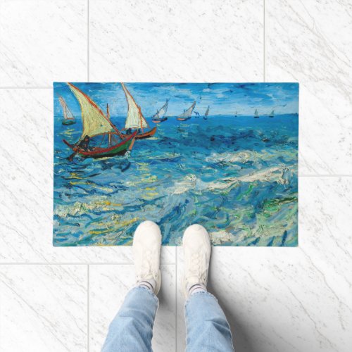 Seascape at Saintes_Maries  Vincent Van Gogh Doormat
