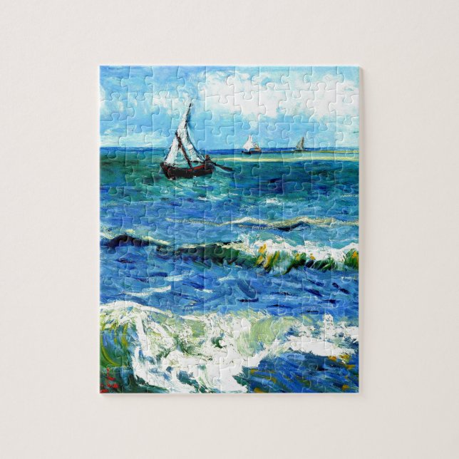 Seascape at Saintes-Maries, Vincent Van Gogh Jigsaw Puzzle (Vertical)
