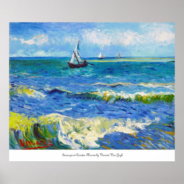 Seascape at Saintes-Maries Vincent Van Gogh Poster (Front)