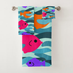 Seascape bath towel set