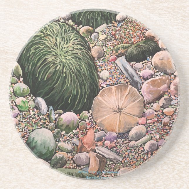 Seascape Beach finds Brown Coaster (Front)