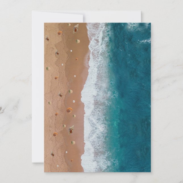 SEASCAPE BEACH SHELLS SUMMER VACATION  HOLIDAY CARD (Front)