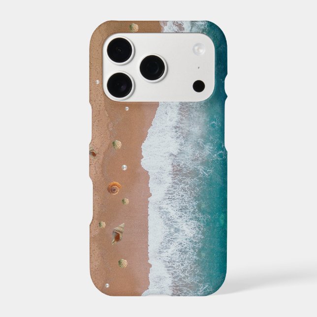 SEASCAPE BEACH SHELLS SUMMER VACATION  IPHONE CASE (Back)