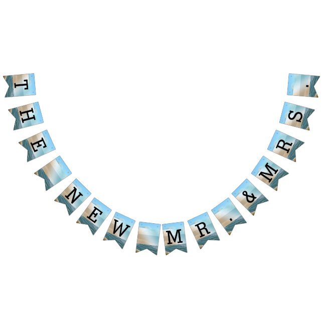 Seascape Beach Wedding Blue Ocean Bunting Flags (All)
