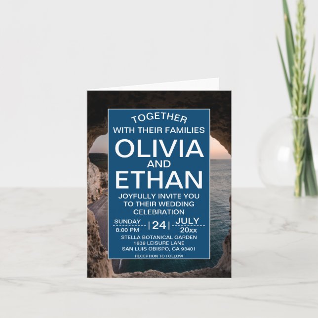 Seascape beach wedding Invitation (Front)