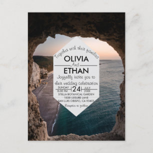 Seascape beach wedding Invitation Postcard