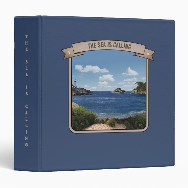Seascape Binder (text customizable) (Front/Spine)