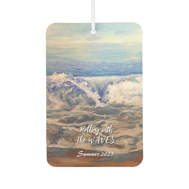 Seascape Blue WAVES Personalize Air Freshener (Front)
