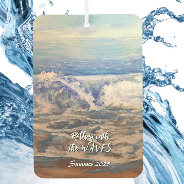 Seascape Blue WAVES Personalize Air Freshener (Customize)